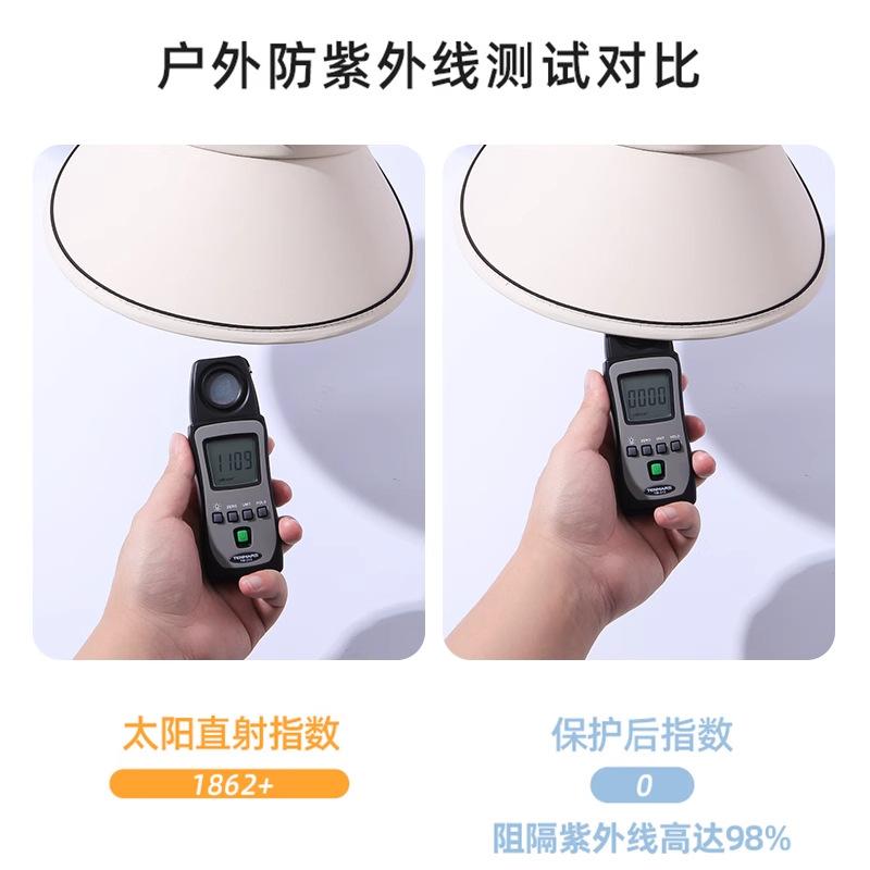 Women's Summer Casual Sun Protection Hat, Same Style As Xu Lu's, Can Be Customized with Text, with Fan, UV Protection, Open-Top Sun Hat