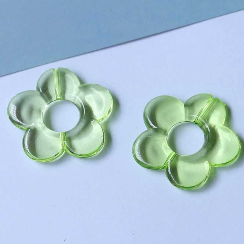 Colored Perforated Beads Hollow Flowers-Shaped Pendant DIY Clothing Accessories Earrings Hairpin Phone Shells Material