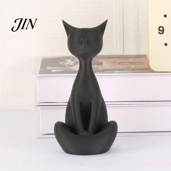 Multi-style Cat Decor 3D Printed Meditating Figurine, Modern Abstract Sculpture with Cross-Legged Pose, Narrative Space Decoration Minimalist Desk for