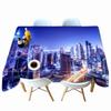 Seascape City Colorful Light Pattern Tablecloth Thicken Cotton Rectangular Round Table Cloth For Wedding Picnic Party 