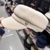 Autumn and winter warm versatile casual wool flat hat female Internet celebrity niche woolen personality age reduction and thin cap