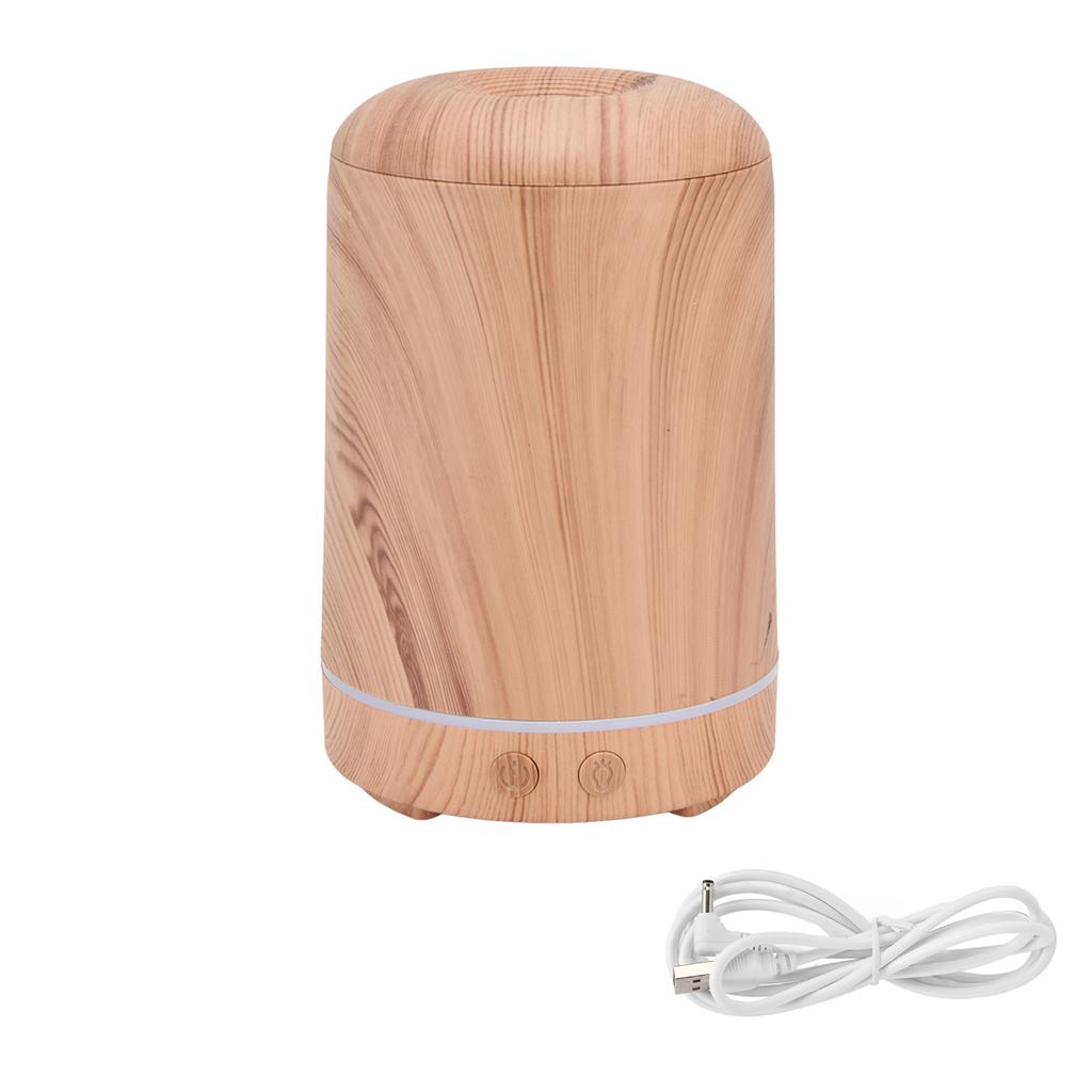 200ml Zvlhčovač s dřevěnou texturou Aroma zvlhčovač vzduchu Napájení přes USB Zvlhčovač s nočním světlem do ložnice