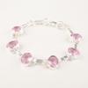 Morganite Gemstone 925 Sterling Silver Jewelry Handmade Bracelet 9" For Bridal RB-6-15