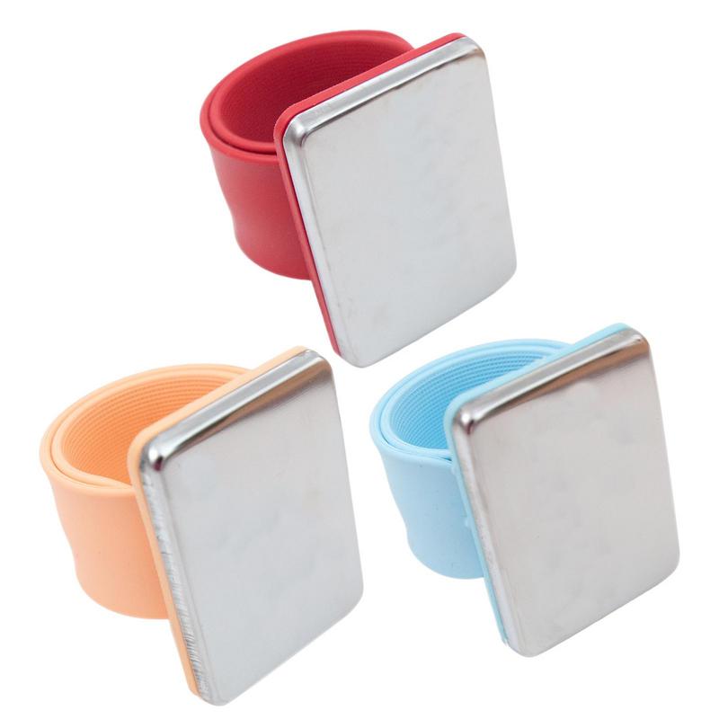 Magnetic Sewing PinCushion Silicone Wrist Needle Pad Safe Bracelet Pin Cushion Storage Sewing Pins Wristband Pin Holder 3 Colors