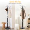 17-Hook Hat Rack Organizer Stand, Sturdy Metal Coat Stand with 360° Rotating Head & Marble Base, for Hat Scarf Bag Clothes