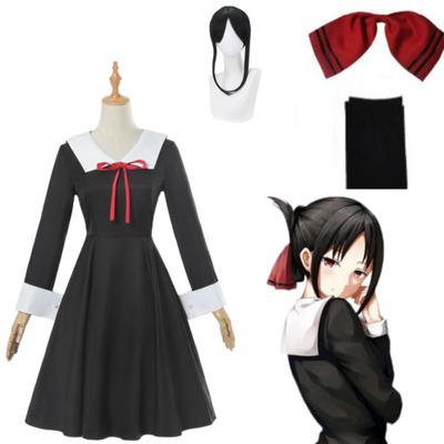 Anime Kaguya-sama Love Is War Shinomiya Kaguya Fujiwara Chika Black Dress Wig Costume Woman Uniform Skirt Halloween Cosplay