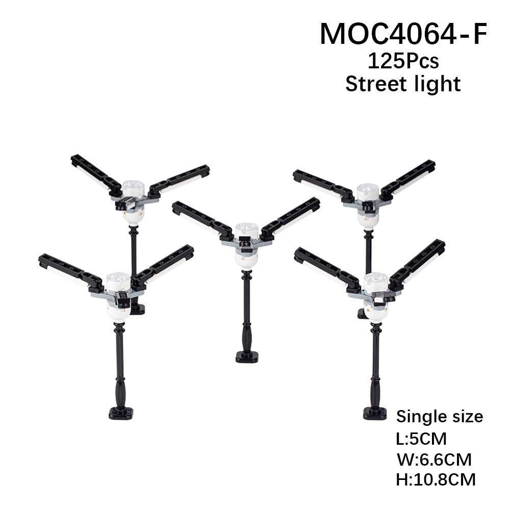 MOC DIY Accessori Parti Piastra Scena Città Blocchi da Costruzione Tronco d'Albero Recinzione Ringhiera Lampione Stradale Semaforo Base Giocattolo A037