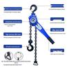 Chenghua Julii Hand-Powered Chain Hoist: Wire Tightener & Lifting Block, 0.75 to 3 Ton Manual Capacity.