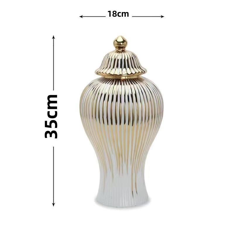 Ceramic vase storage jar General's jar vase Creative minimalist electroplated gold ceramic vases Hotel decor Wedding home crafts