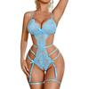 Avidlove Womens Deep V Teddy Lingerie Sexy Lace Cut Out Bodysuit Garter Set | Lingerie Sets for Women, Body Suit with Garter Belt, for Special Night,