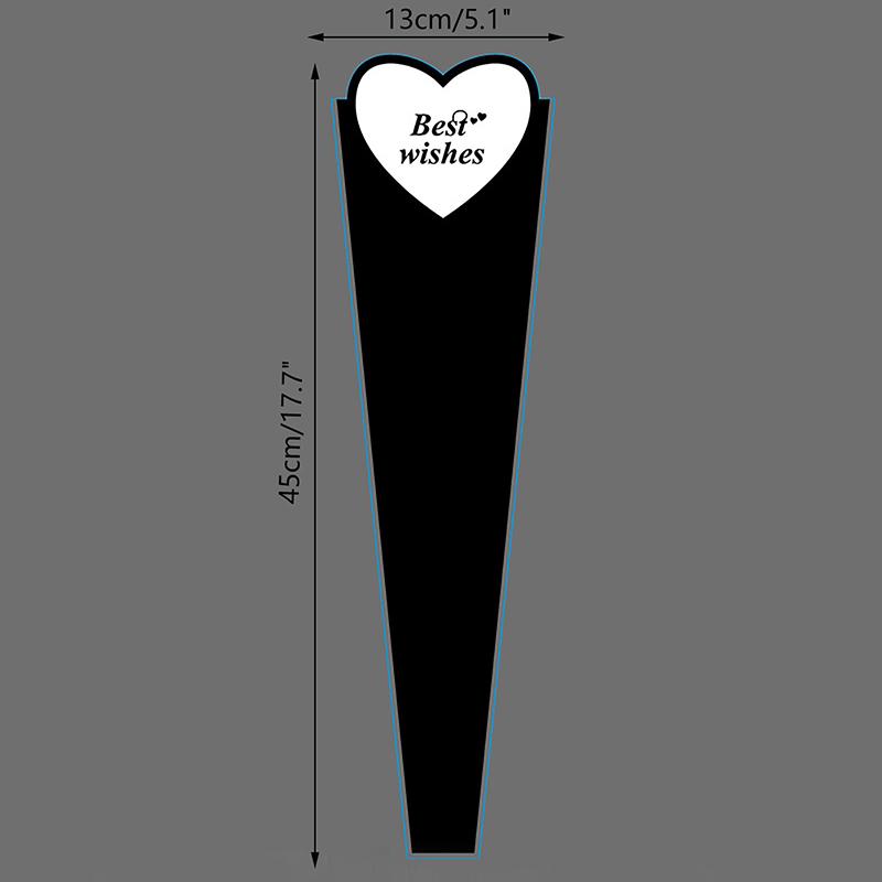 Lot de 50 sachets d'emballage de fleurs en cellophane transparent pour bouquet de roses simples, pour la Saint-Valentin