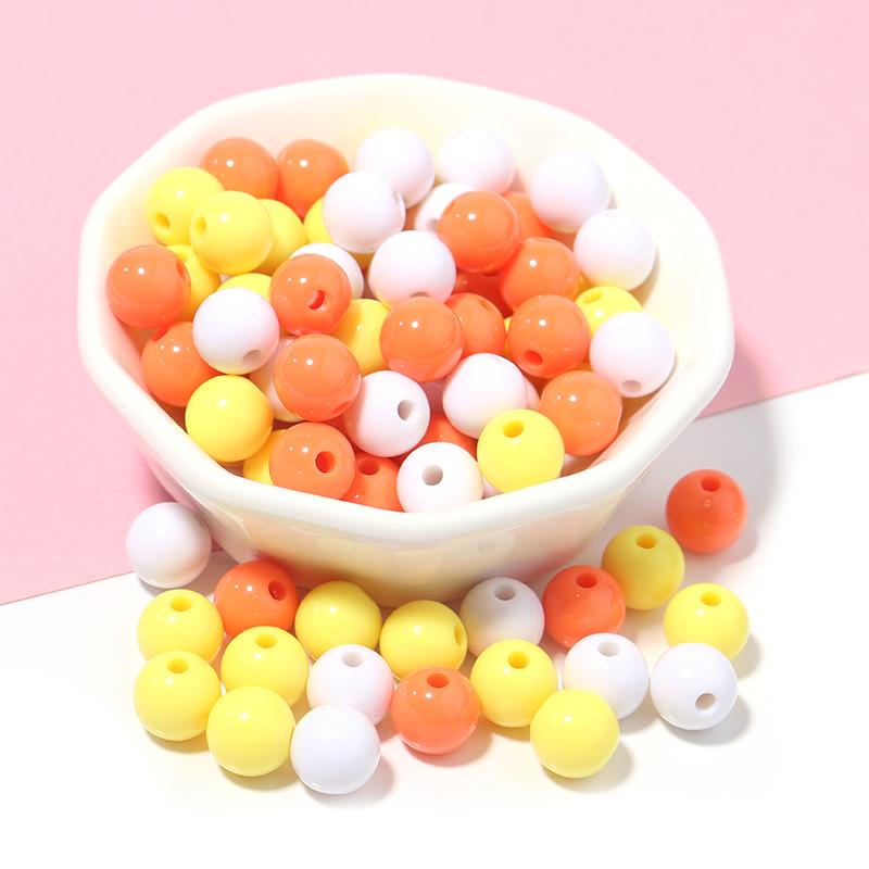 10-100pcs/lot 6/8/10/12/14/16/18/20mm Macaron Color Acrylic Beads Round Loose Beads For DIY Jewelry Making Necklace Bracelet