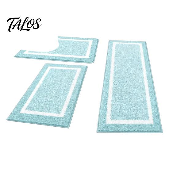 Set da 3pz Tappetini da Bagno, Tappeti da Bagno Altamente Assorbenti Antiscivolo, Tappetini Morbidi Lavabili per Lavandino del Bagno, WC, Vasca da Bagno