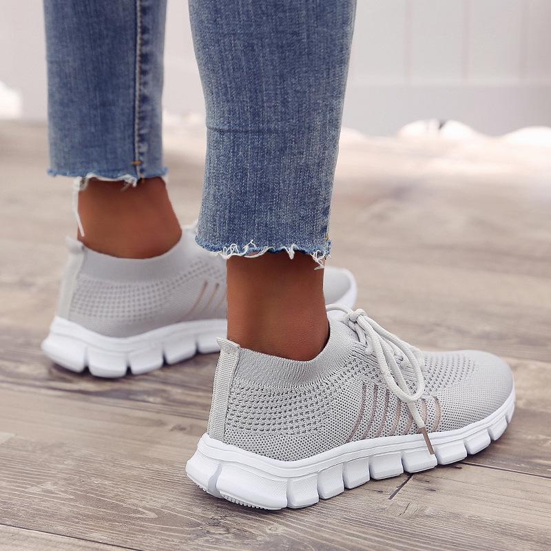 Plus Size Women's Breathable Flyknit Sneakers - 2021 Spring/Autumn Collection