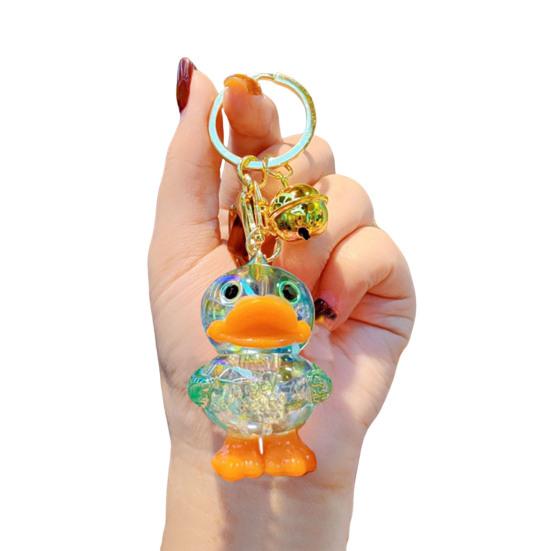 Schlüsselanhänger Transparent Macaron-Farbe Perlen Schlüsselkette mit Entenanhänger Tragbar Anti-Verlust Handy-Kettenbeutel Aufhänger