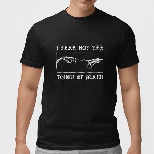 Готическая футболка с изображением скелетных рук, не боящихся прикосновения Смерти, в темной эстетике L