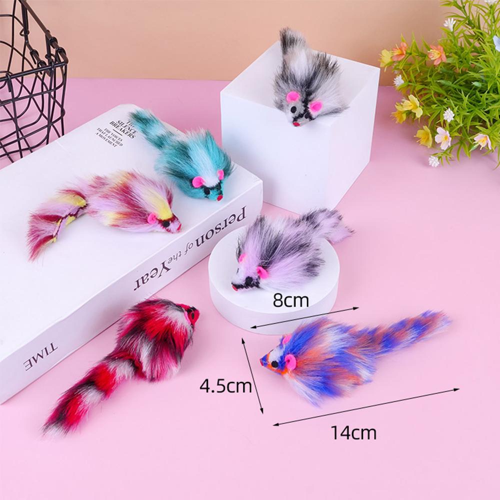 20pcs Pet Cat Toys Plush False Mouse Cat Toys Colorful Feather Playing Toys for Kitten Supplies
