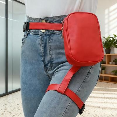 Thigh Harness Bag Drop Leg Bag Fannys Pack for Women Men Leg Purses Faux Leather Waist Hip Pack