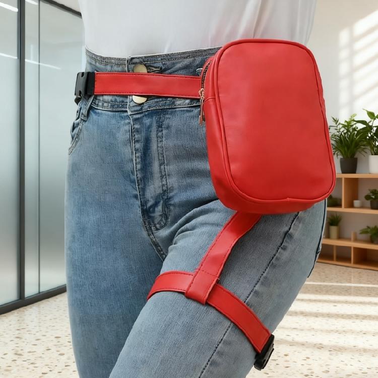Oberschenkel-Gurt-Tasche Drop-Leg-Tasche Bauchtasche für Damen Herren Bein-Geldbörsen Kunstleder Taille Hüfttasche