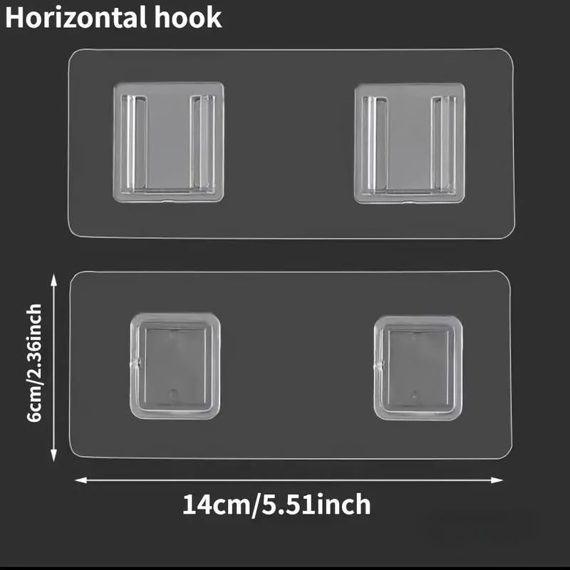 2Pcs Double-Sided Adhesive Wall Hooks Hanger Strong Transparent Hooks Suction Cup Sucker Wall Storage Holder For Kitchen Bathroom