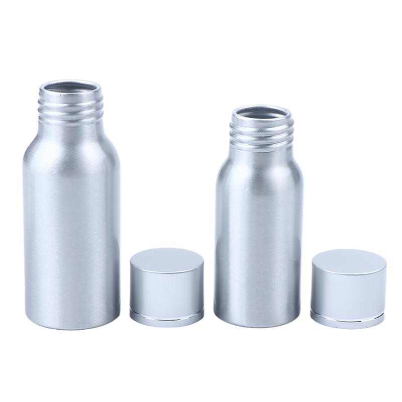 30/50/60/100/120/150/200/250Ml Aluminum Bottle With Lid Cosmetic Refillable Bottles Silver Lid Aluminum Container Travel Bottle