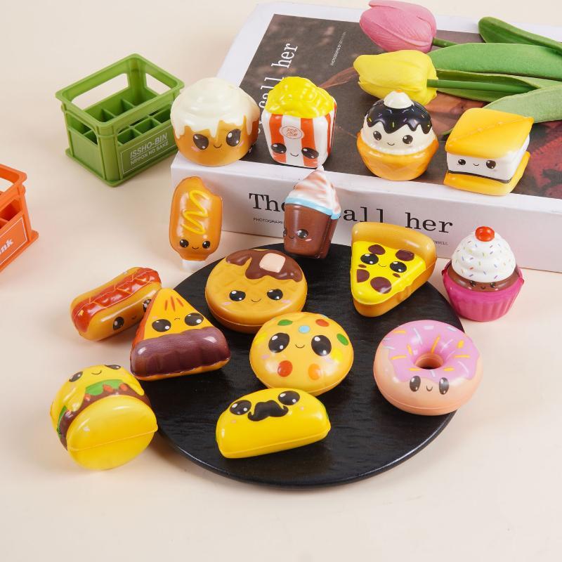 Cute Simulated Bread Food Shaped Toys Pu Slow Rebound Stress Squeeze Toys For Kids Adult