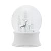 Musical Silver Reindeer Snowglobe - 16cms