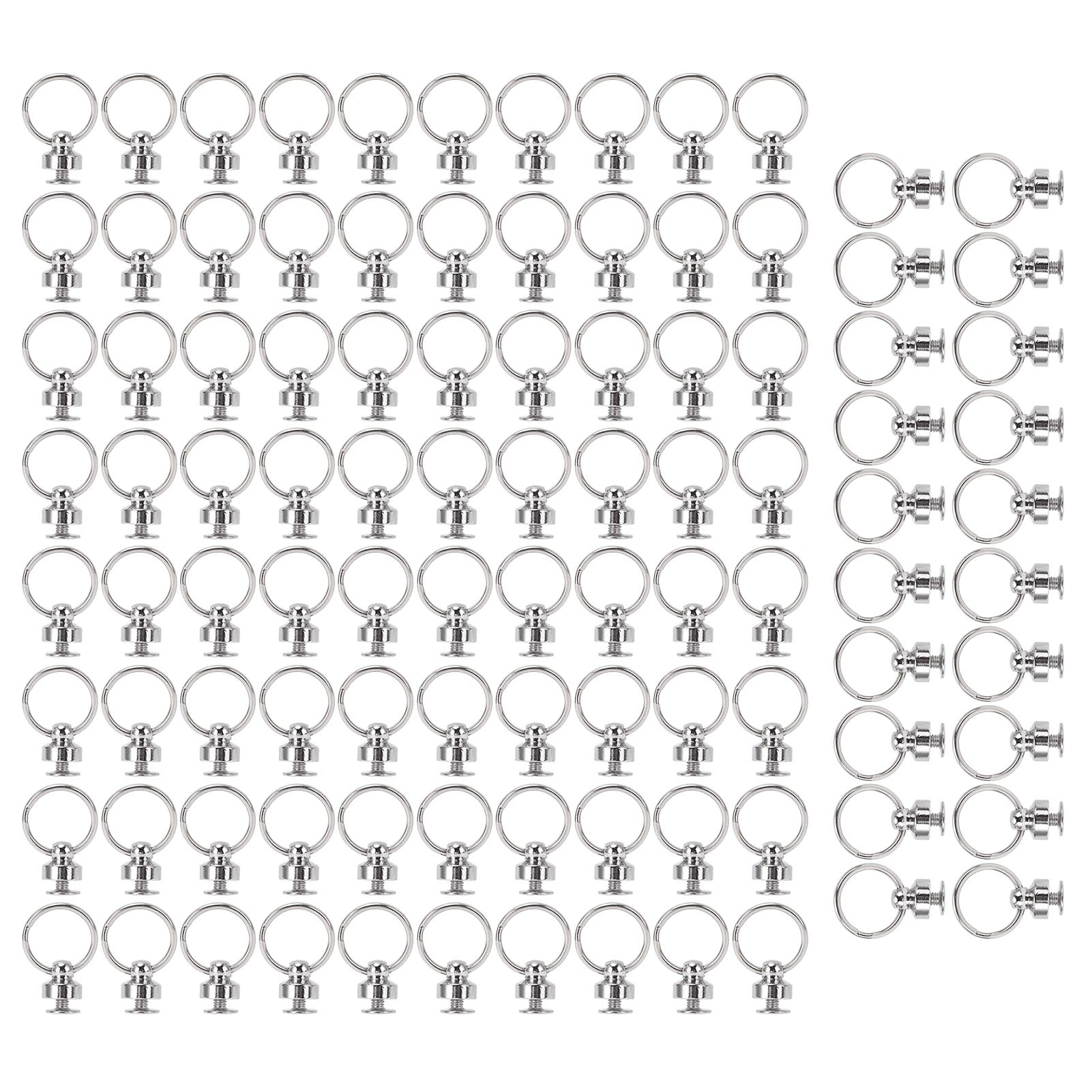 

100 комплектов заклепок с круглой головкой, серебряные, двойные, круглые, медные, самодельные, без заусенцев, винтовые шляпки гвоздей 8mm