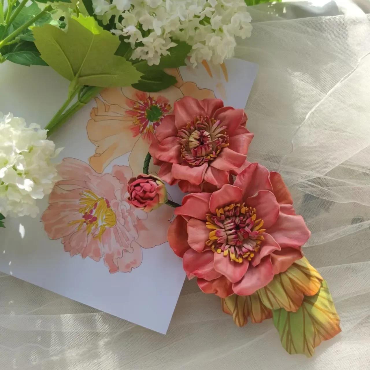 

Персонализированная сумка-подвеска из натуральной кожи ручной работы с цветами, индивидуальные подарки для матери, подарки на День святого Валентина розовый