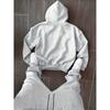 Men's Autumn and Winter Two-piece Hoodie Set, Classic Pattern Print Versatile Hooded Hoodie, Casual Sports Pants Two Piece Set Combination