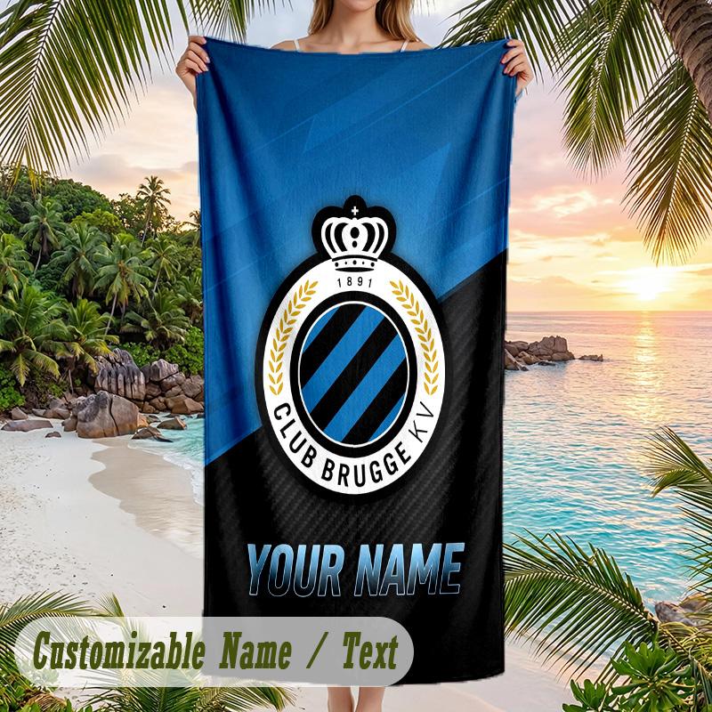 Beach Towel Club Brugge FC Print Custom Name Text Soft Towel for Swimming Pool
