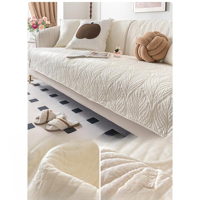 

Simple Cream Washed Cotton Sofa Cushion Universal Non Slip Cover Four Seasons Soft Comfortable Seat Cushions 70*70cm