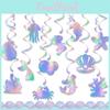 Party Mermaid Birthday Decorations Spiral Hanging Ornaments For Children Event