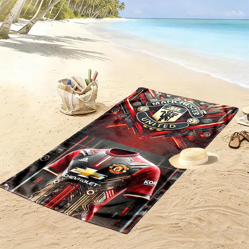 1pz Telo Mare Manchester United Manchester City, Morbido Telo Mare Adatto per Spiaggia Nuoto, Campeggio all'Aperto e Viaggi
