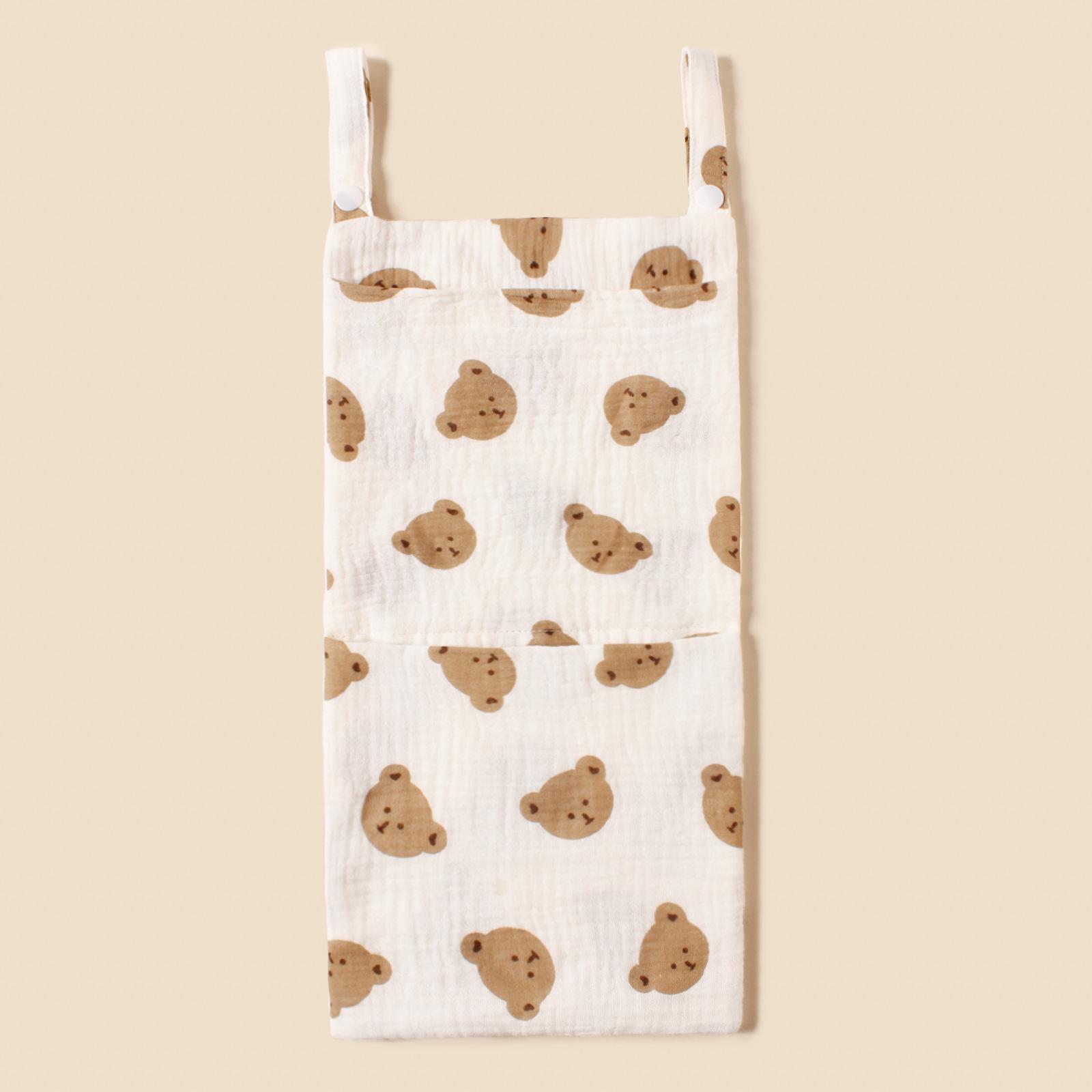 

Двухслойная хлопковая детская прикроватная сумка для хранения игрушек и подгузников