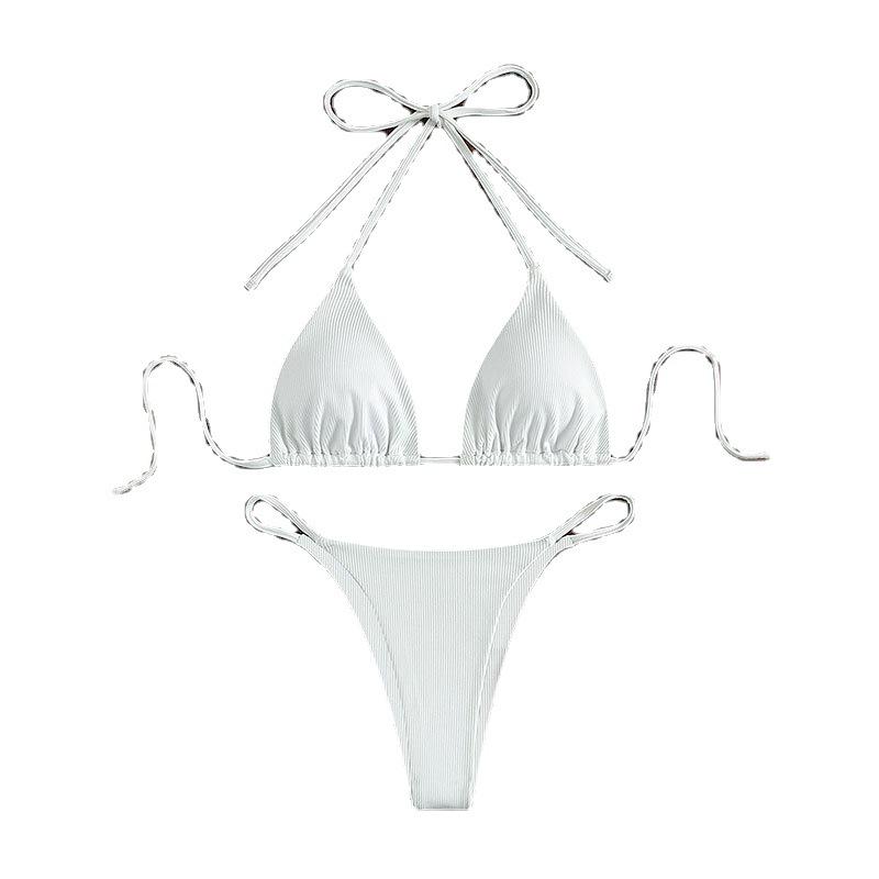 2025 Summer Women's Sexy Multicolor Halter Lace-Up Bikini Swimsuit