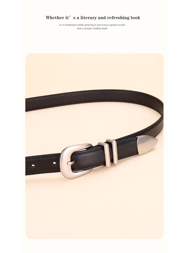 Women's High-End Genuine Leather Belt, Cowhide Design, CleanFit Niche