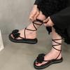 Fashion Women Sandals Summer Flower Design Fashion Dress Shoes Narrow Band Platform Wedges Heel Ladies Ankle Strap Gladiator Sandalias