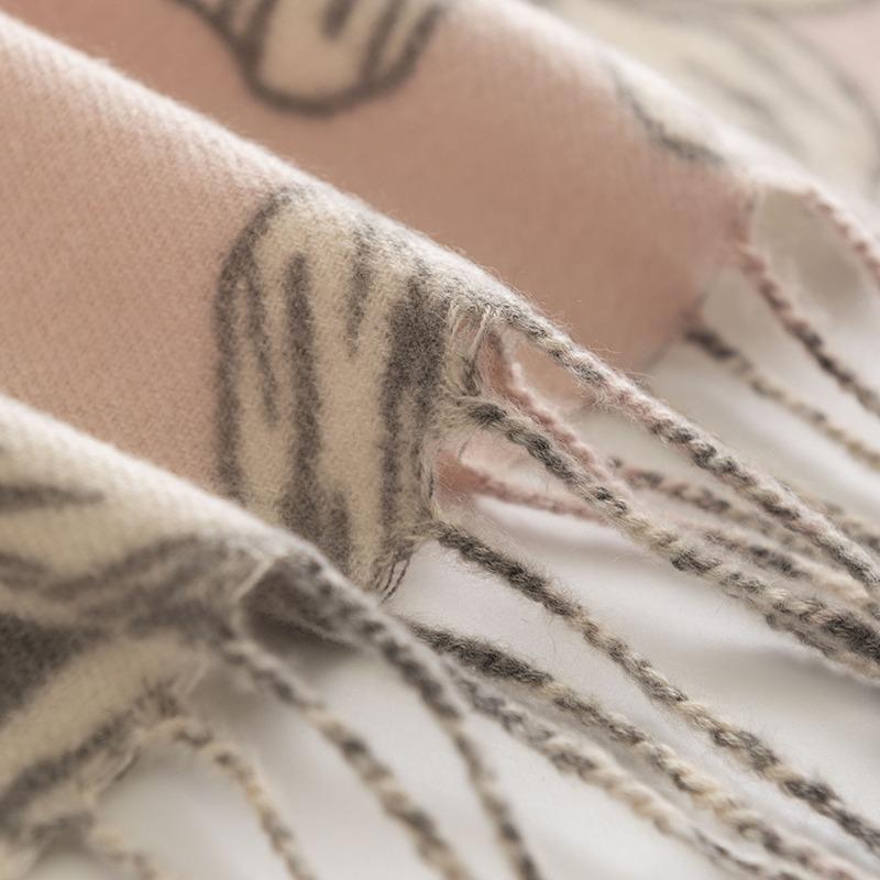 Modă Toamnă Și Iarnă 2024 Temperament Eșarfă Imprimată Pentru Femei, Stil Dulce Japonez Și Coreean Eșarfă Șal Cașmir Imitație