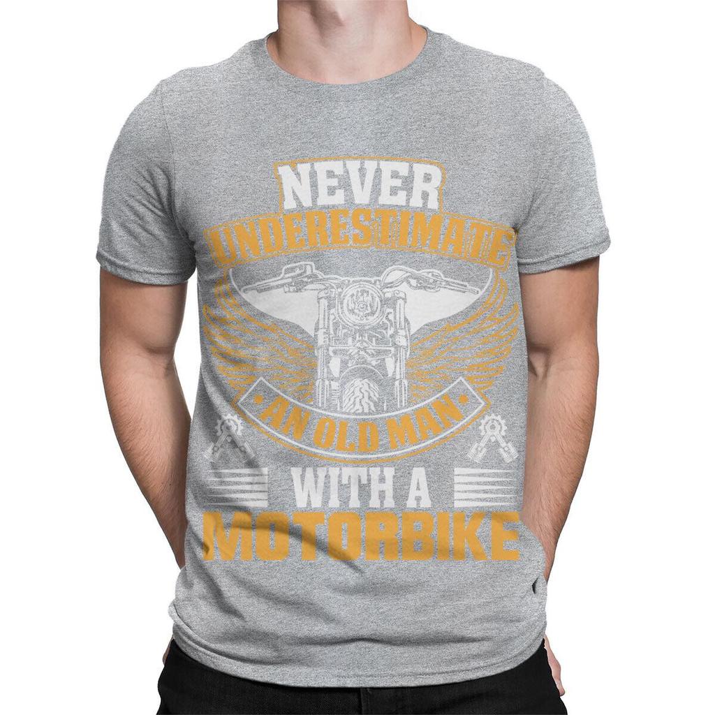 Never Underestimate An Old Unisex With A Motorbike Humorous Biker Tee For Unisex Perfect Gift For Motorbike Enthusiasts Fashionable
