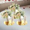 3 Pieces Mirror Centerpieces for Table Decorative Trays Round Plate Craft Projects