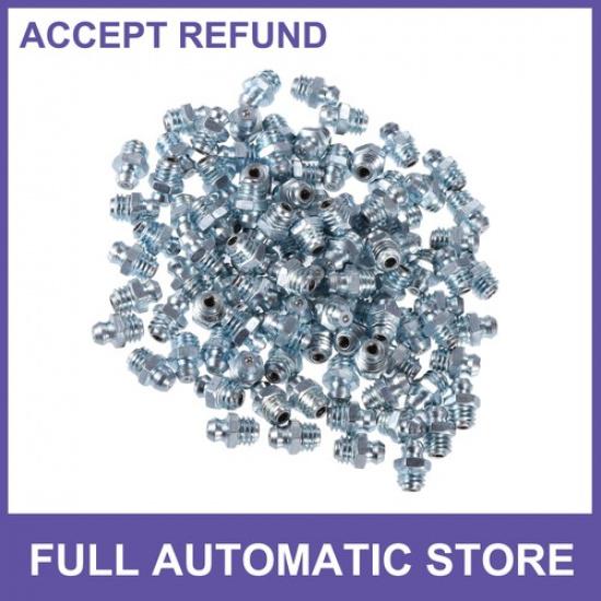 

100 pcs M8x1.25 Car Grease Nipple Fitting Straight 180 Degree Galvanized Steel