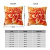 Dahlia In Orange Square Pillowcase Polyester Linen Velvet Printed Zip Decorative Throw Pillow Case Home Cushion Case