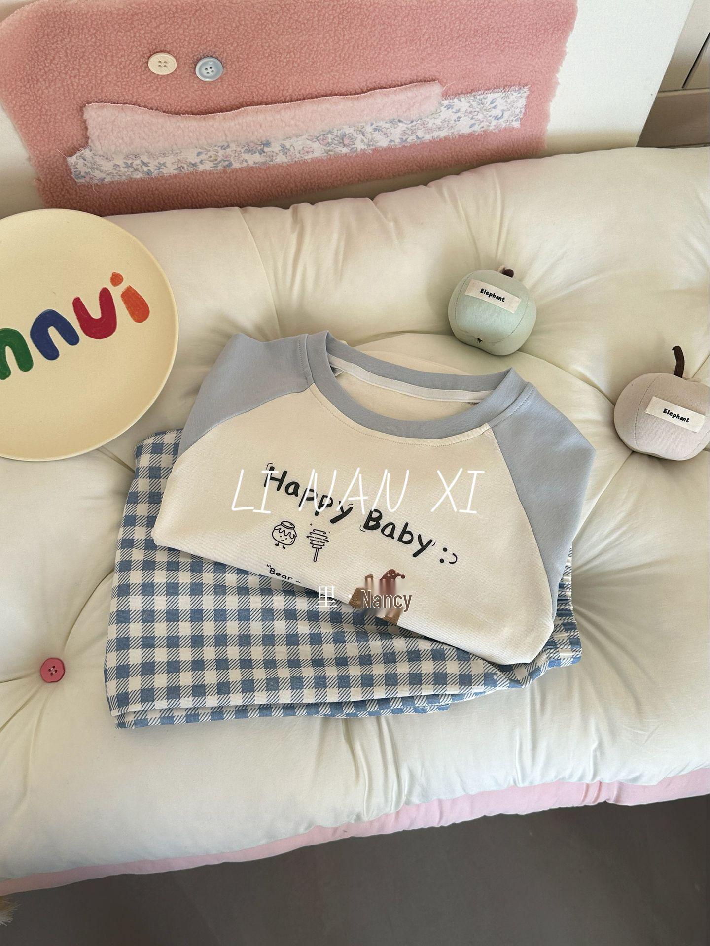 

Children s Cartoon Raglan Sleeve Pajama Set - Spring 2025 130 cm