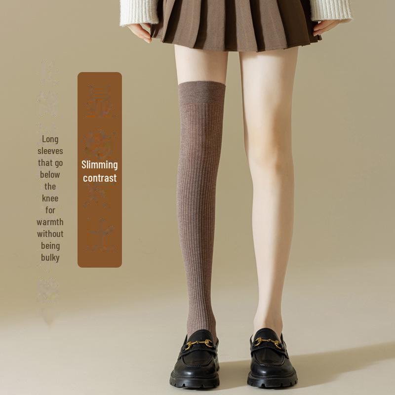 Șosete subțiri din bumbac pentru femei, cu presiune, până la gambă, culoare uni, cu tub mediu, antiderapante, cu puncte lipicioase, peste genunchi