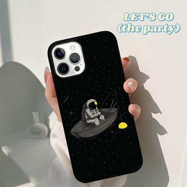 Autumu Moon Stars Space Astronaut Phone Case Cover for iPhone 17 Air 16 16e 15 12 11 13 14 Pro Max Apple Plus Coque