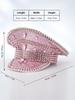 Unisex Y2K Stage Hat with Metal Rivets & Sequins Teardrop Gem