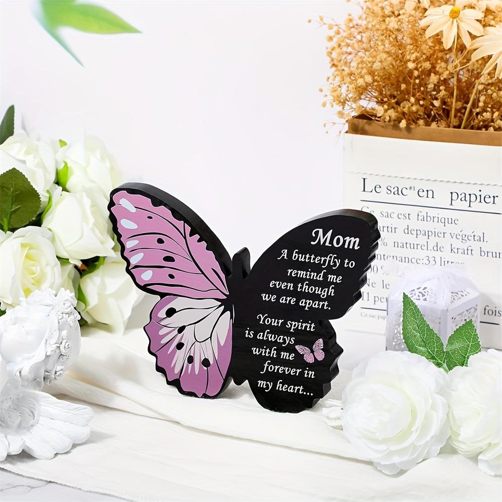 Acrylic Butterfly Memorial Keepsake - Heartfelt Sympathy Gift for The Loss of A Mother, Commemorative Decor with Inspirational Quote