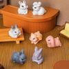 10Pcs Miniature Rabbit Figurines Resin Animal Statues Perfectly for Easter Decorations and Birthday Cake Toppers