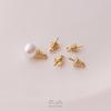 14K Gold Filled Pearl Holder Eye Pin Pendant Cap for DIY Accessories